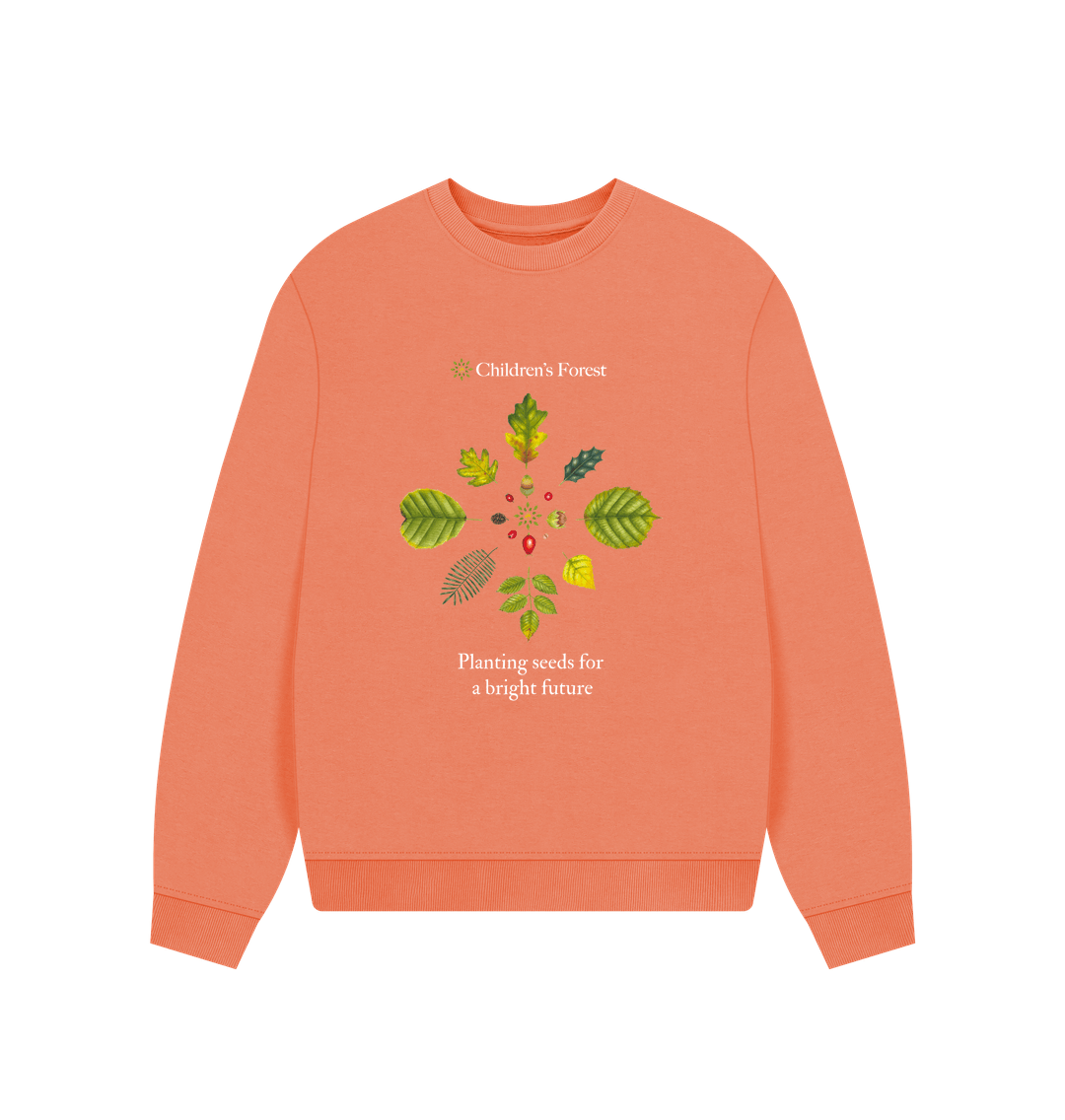 Apricot Women's Organic Oversized Jumper with Tree Mandala