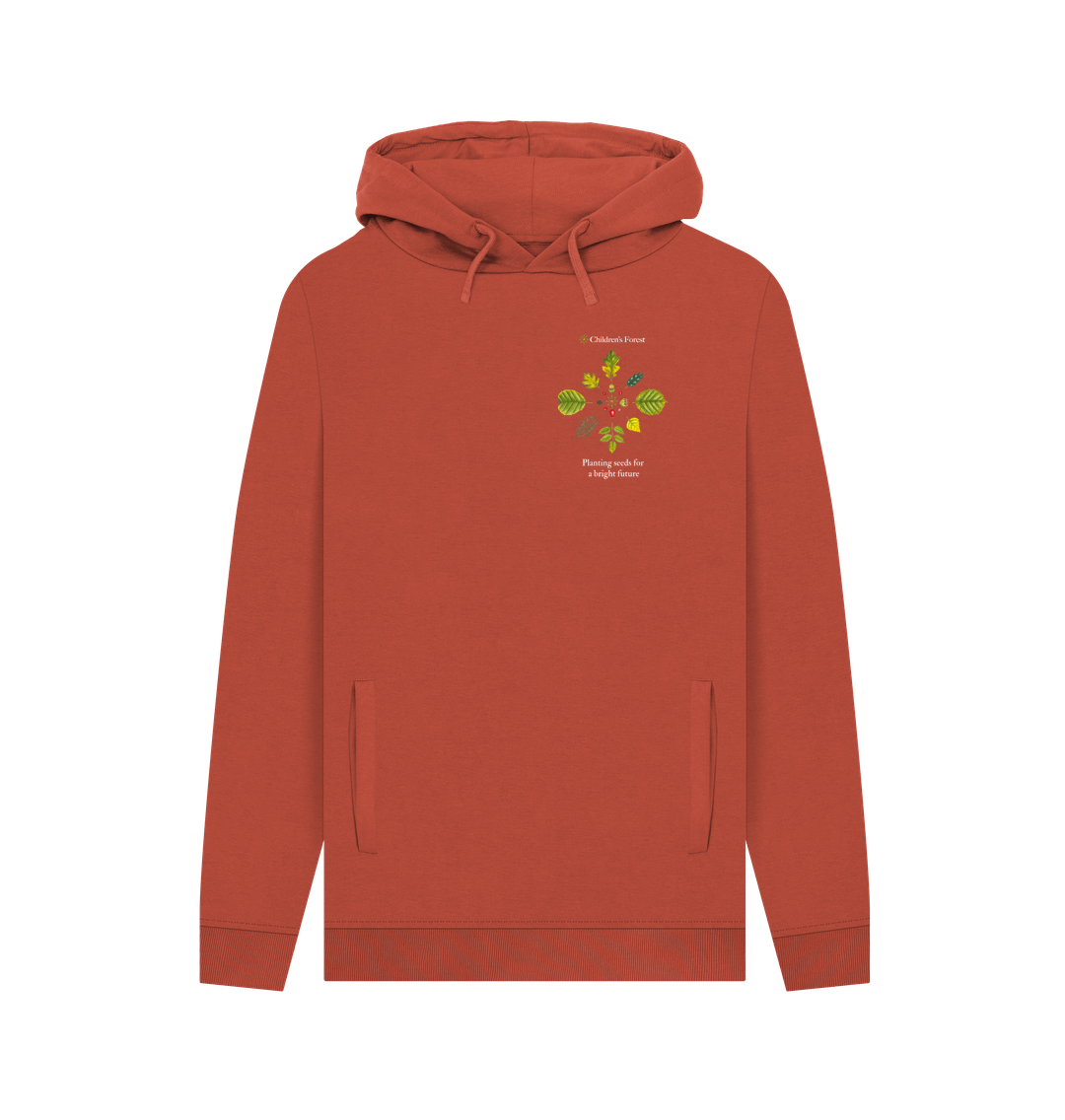 Rust Men's Organic Hoody with Tree Mandala