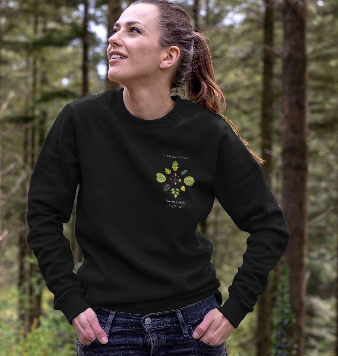 Women's Organic Crew Neck Sweater with Tree Mandala