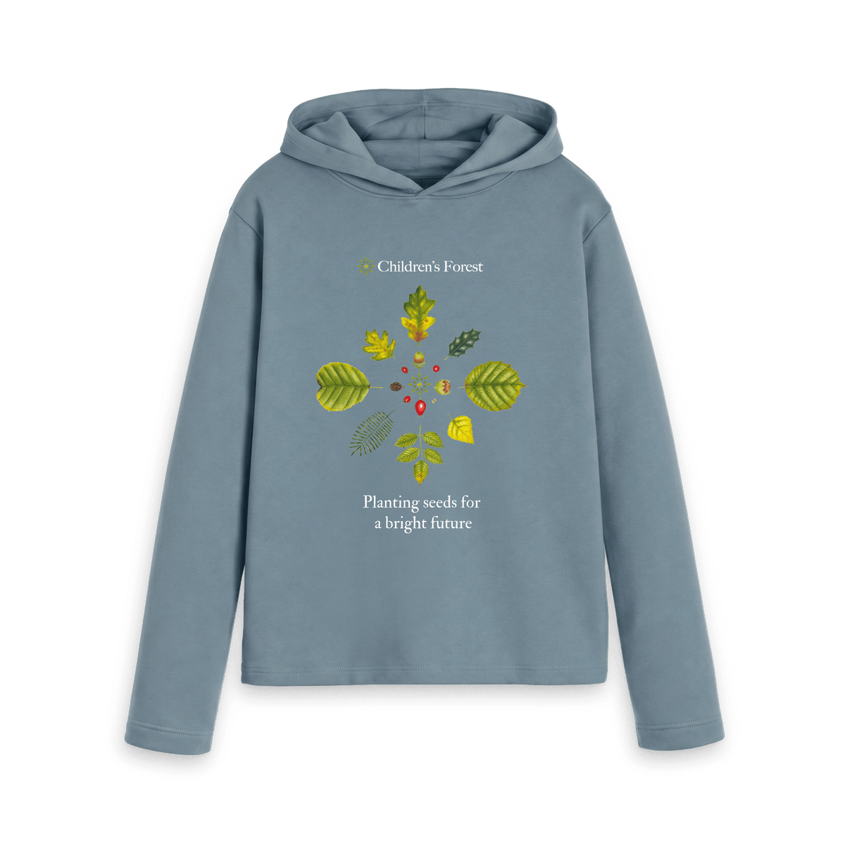 Stone Blue Printed Hoody Front