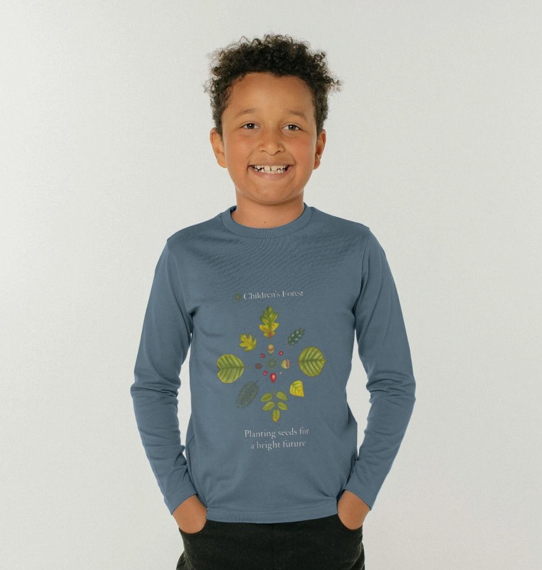 Children's Organic Long sleeved T-shirt with Tree Mandala