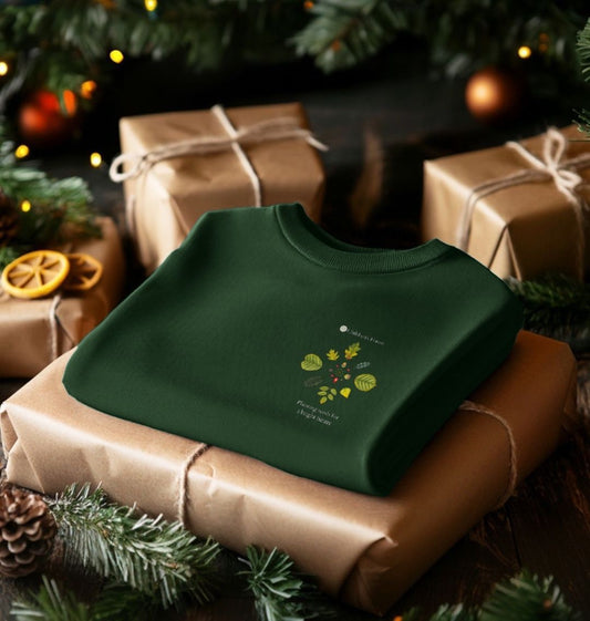 Men's Organic Crew Neck Sweater with Tree Mandala