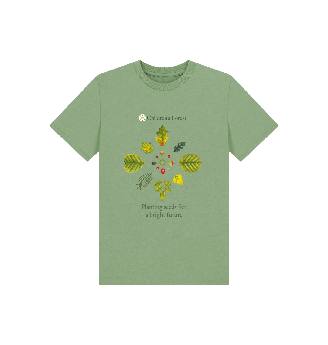 Sage Children's Organic T-shirt with Tree Mandala