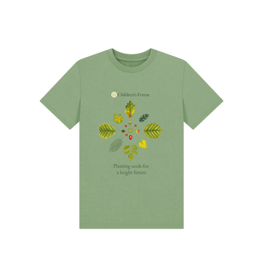 Sage Children's Organic T-shirt with Tree Mandala