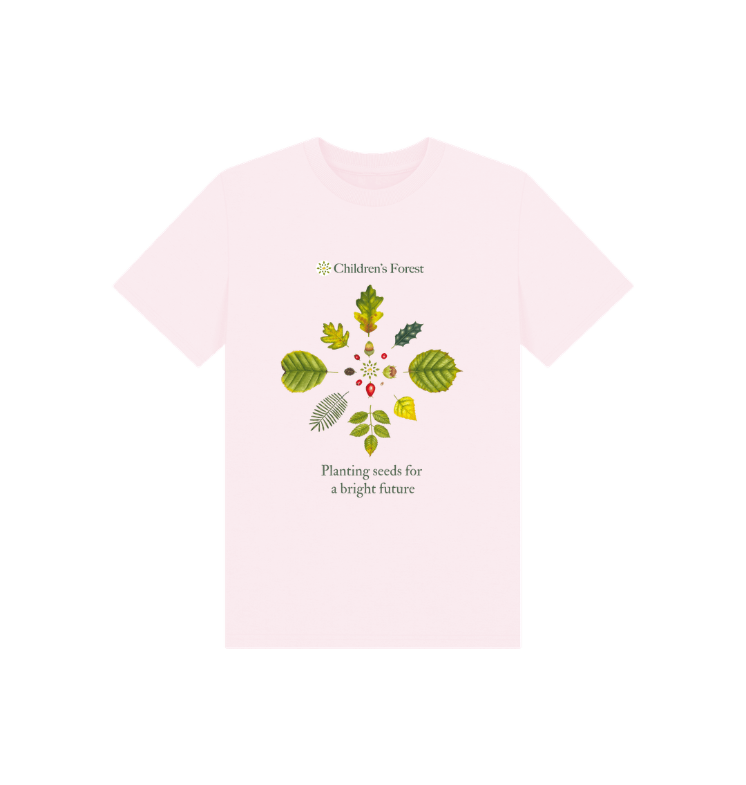 Pink Children's Organic T-shirt with Tree Mandala