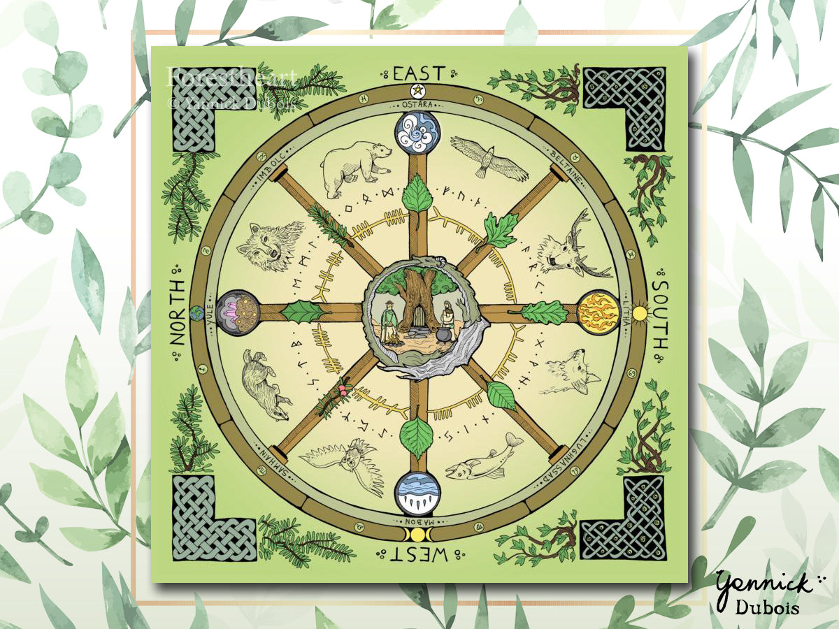 Wheel of the Year Altar Cloth