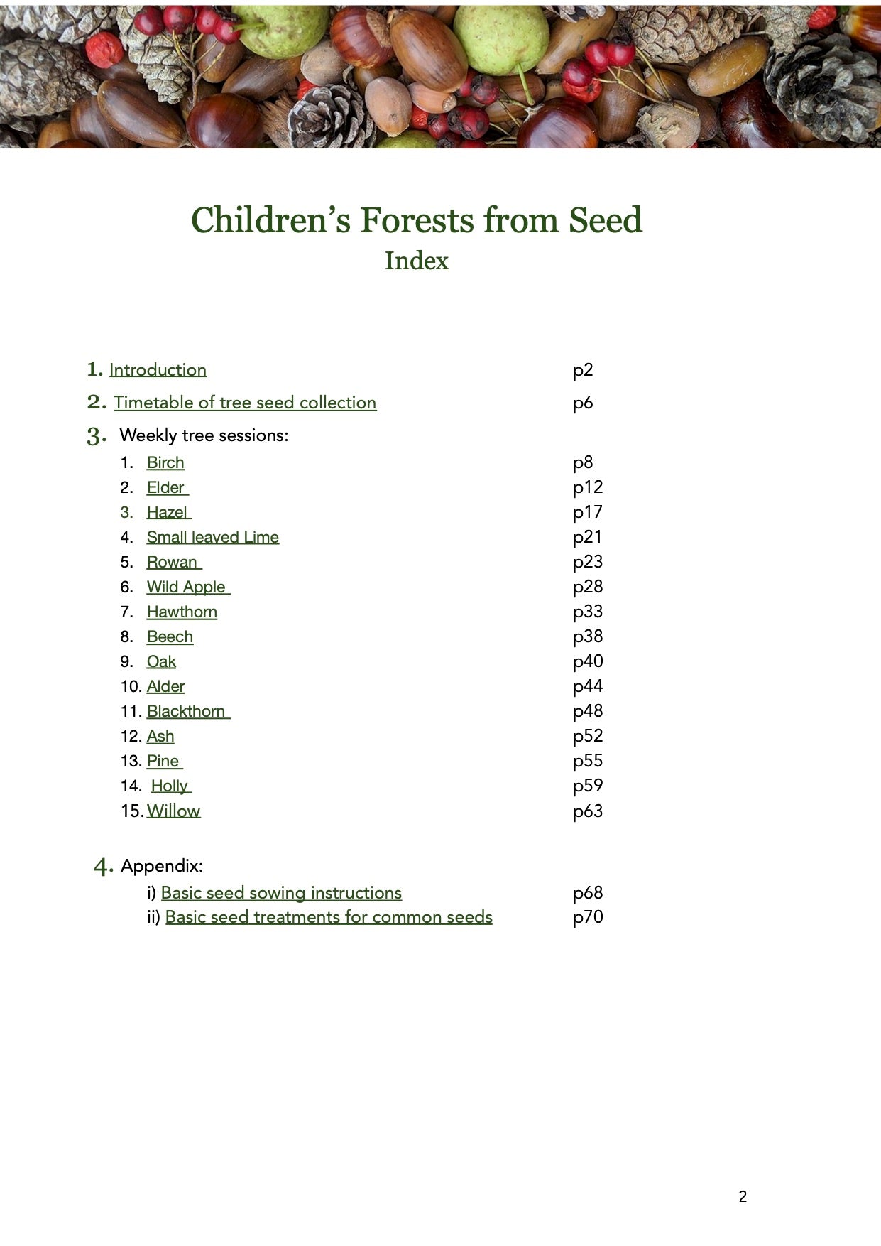 Forest From Seed Resource pack - digital download pdf