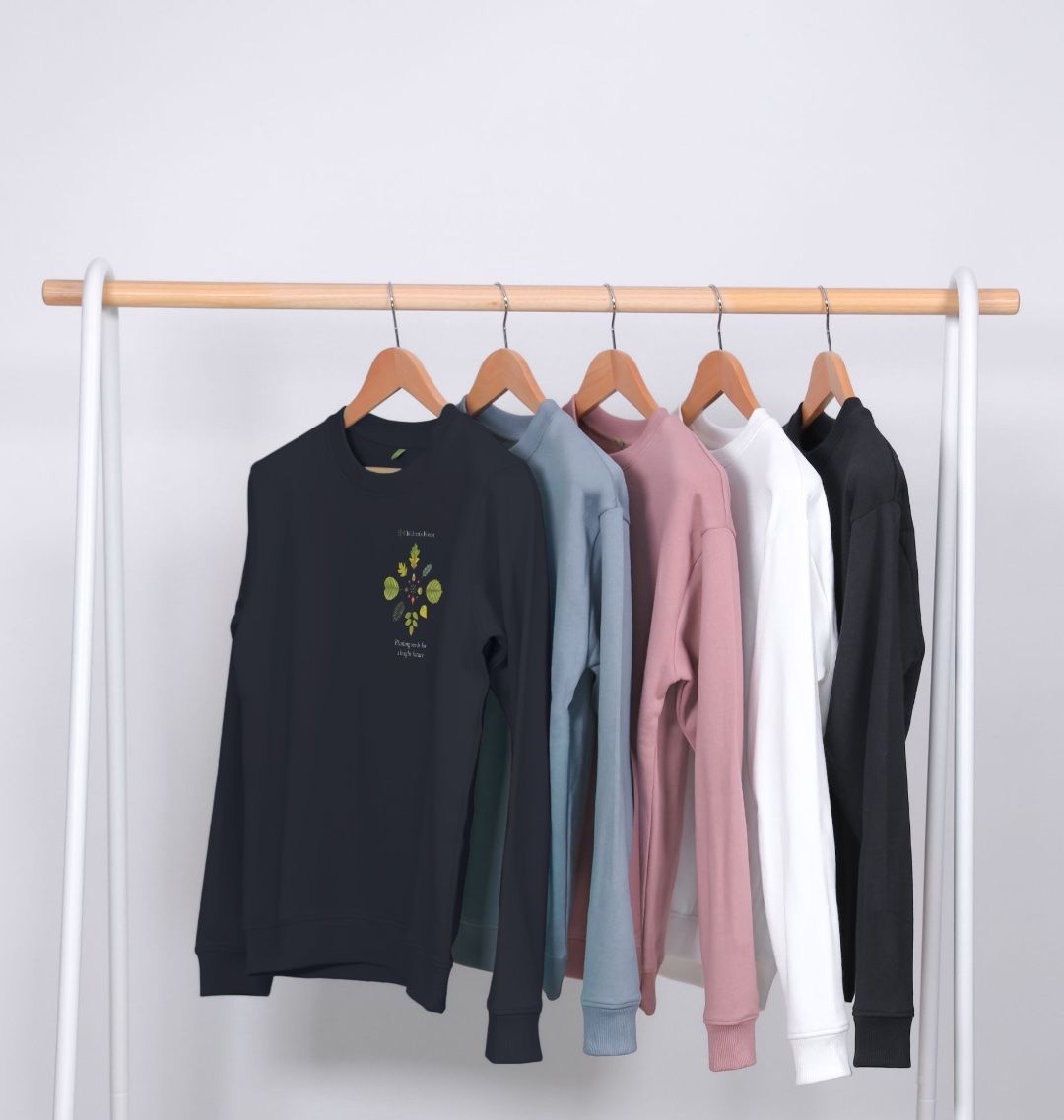 Women's Organic Crew Neck Sweater with Tree Mandala