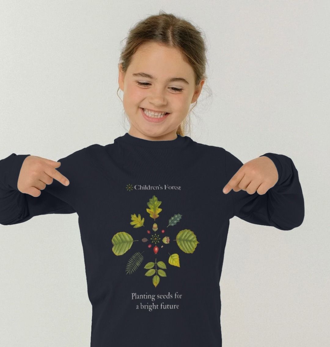 Children's Organic Long sleeved T-shirt with Tree Mandala