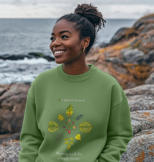 Women's Organic Oversized Jumper  with Tree Mandala