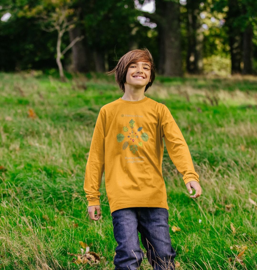 Children's Organic Long sleeved T-shirt with Tree Mandala