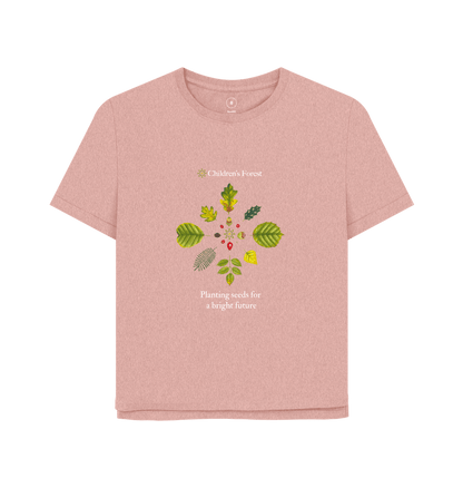 Sunset Pink Women's Organic Relaxed Fit ReMill T-Shirt with Tree Mandala