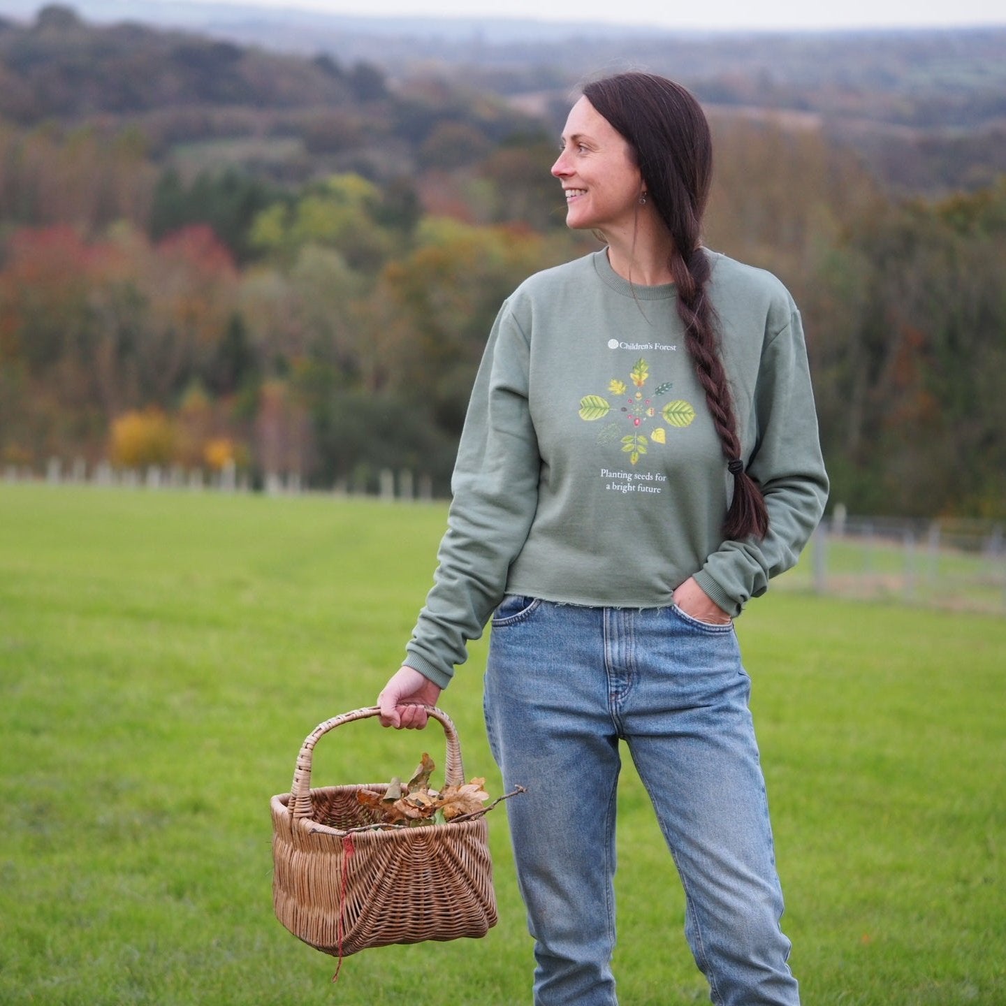 Women's Organic Boxy Jumper with Tree Mandala