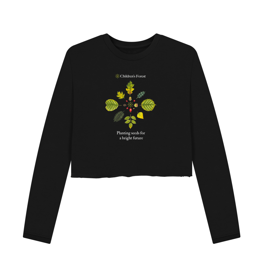 Black Women's Organic Boxy Jumper with Tree Mandala