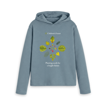 Stone Blue Printed Hoody Front