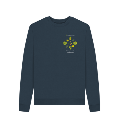 Navy Blue Printed Sweater Front