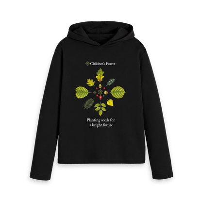 Black Printed Hoody Front