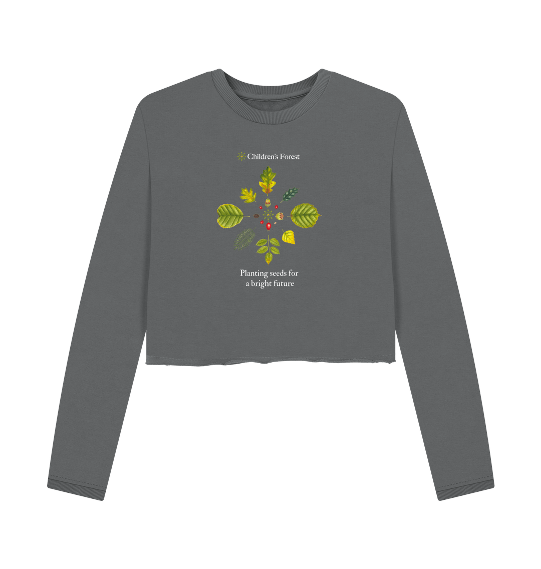 Slate Grey Printed Boxy Jumpers Front