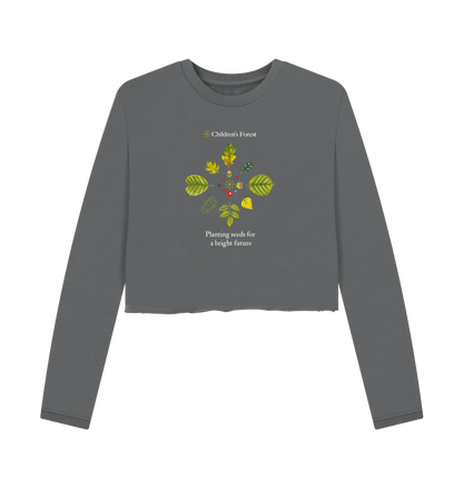 Slate Grey Printed Boxy Jumpers Front