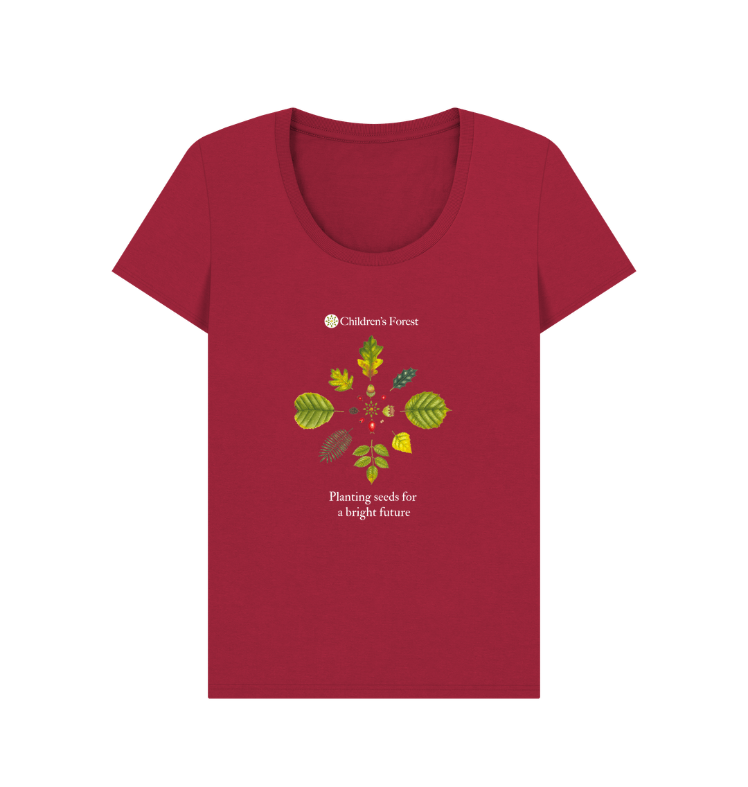 Cherry Women's Organic Scoop Neck T-Shirt with Tree Mandala