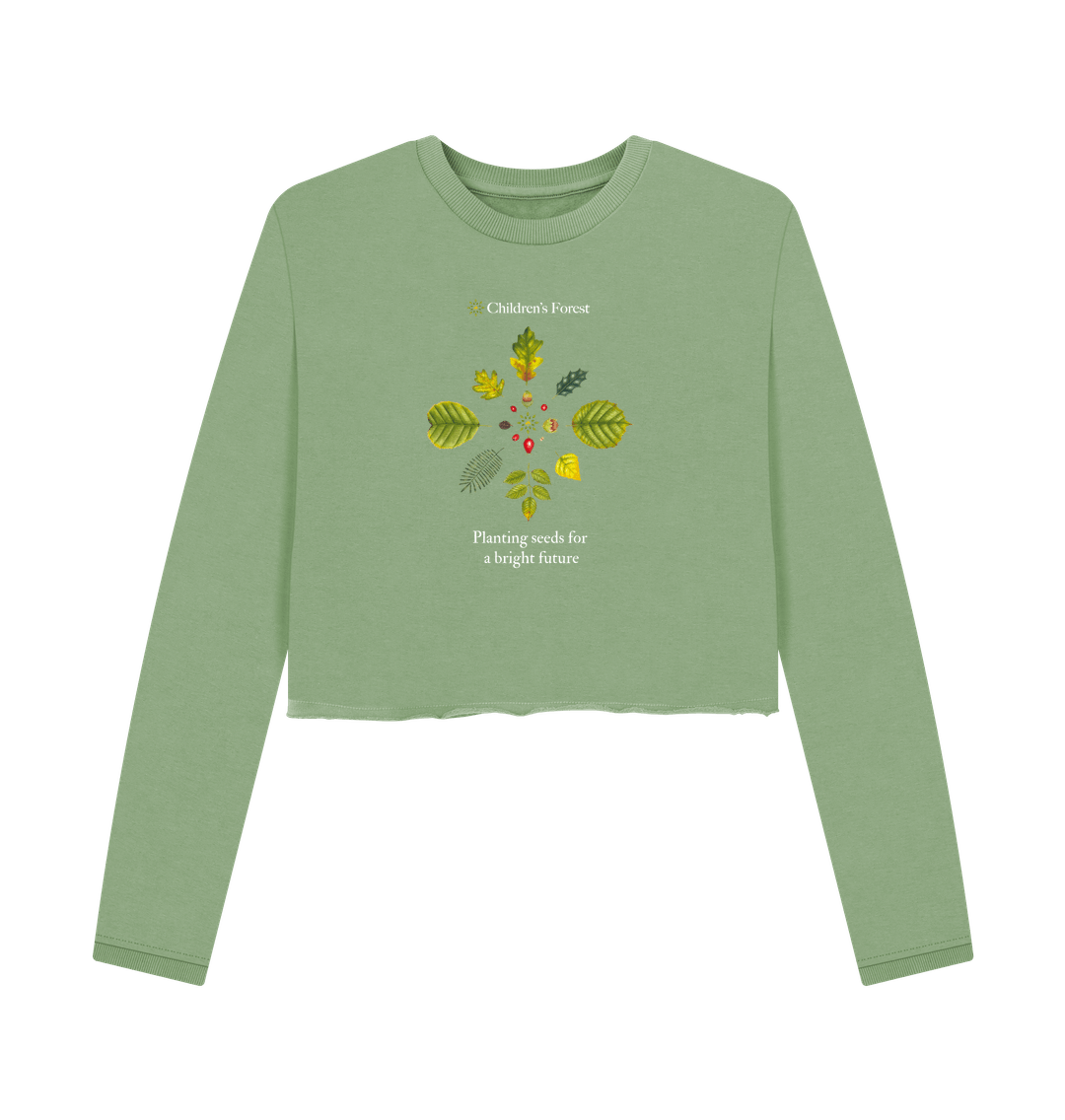 Sage Women's Organic Boxy Jumper with Tree Mandala