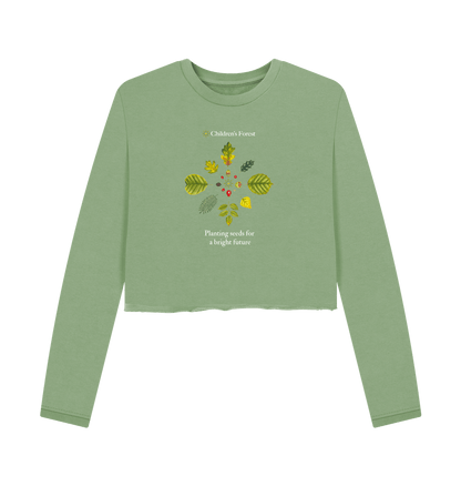 Sage Women's Organic Boxy Jumper with Tree Mandala