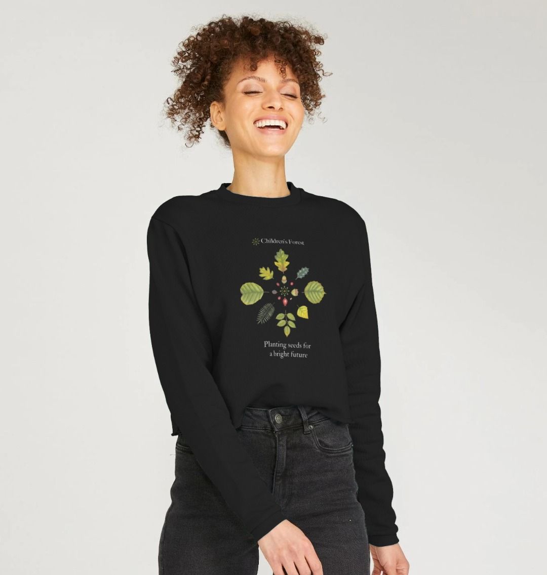 Women's Organic Boxy Jumper with Tree Mandala