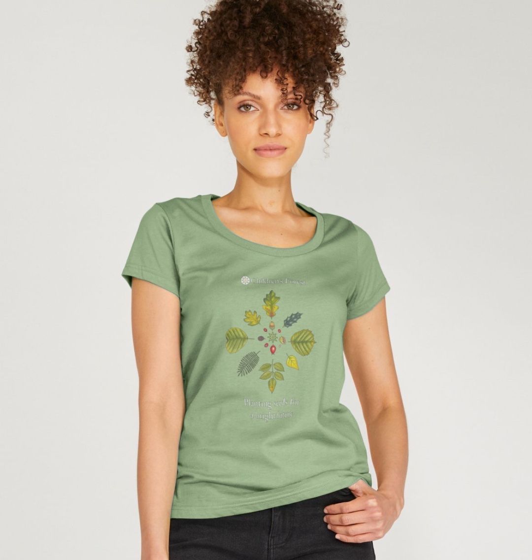 Women's Organic Scoop Neck T-Shirt with Tree Mandala